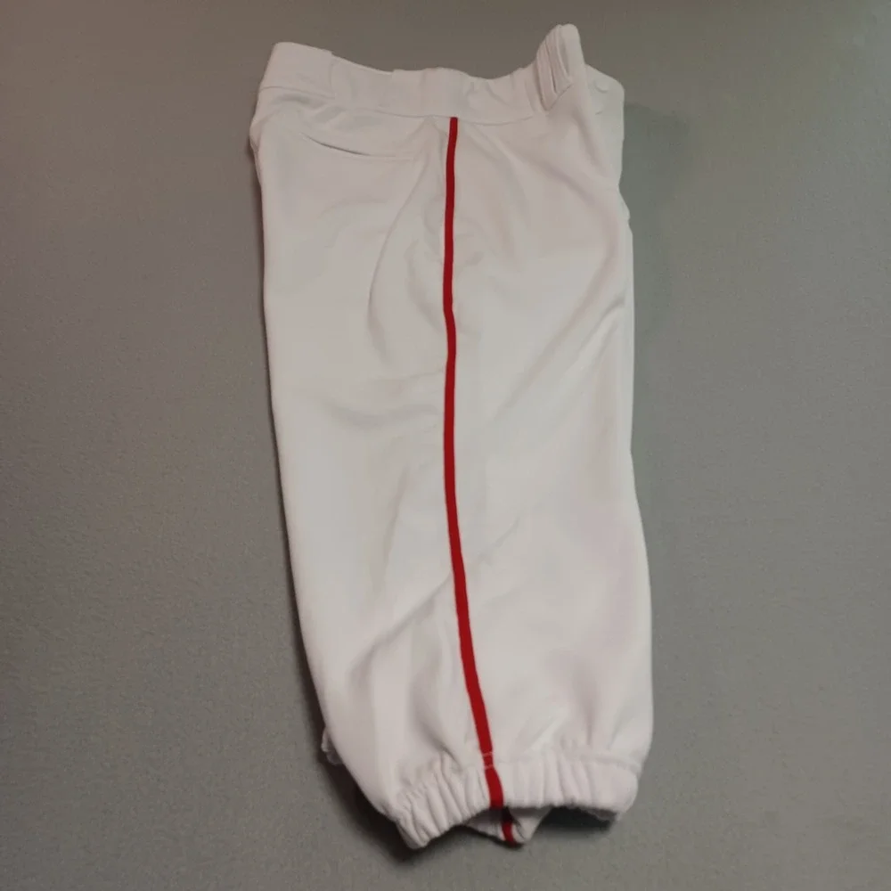 Champro Youth XL Baseball Pants White Scarlet Red Pipe Knicker‎ Loose Fit BP101